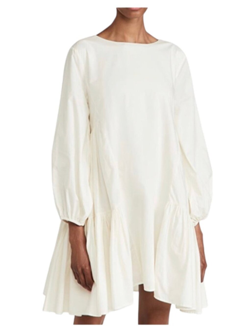 Merlette Byward Mini Dress Womens Small Ivory Cream Cotton Poplin Loose Fit